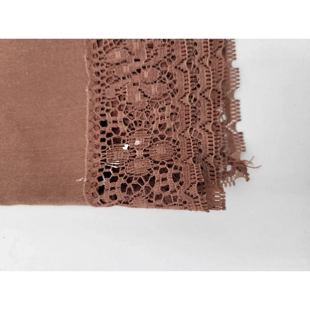 Vintage Brown Lace‎ Trim Edge Napkins Set Of 4 Handmade